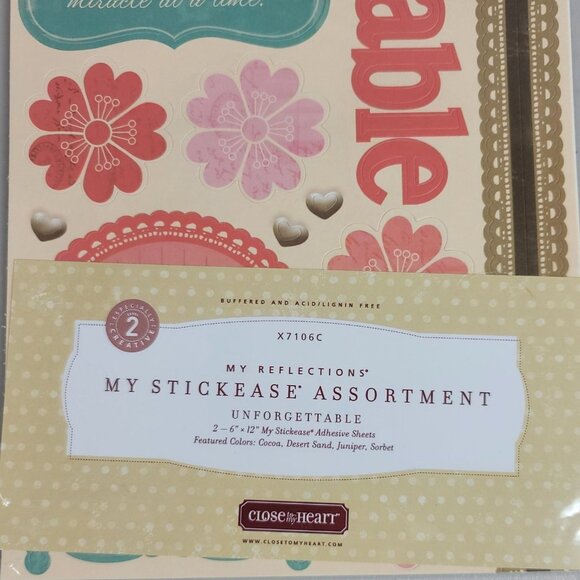 Close to My Heart Reflections Stickease X7106C Unforgettable Cherish Flowers NEW - Picture 2 of 4